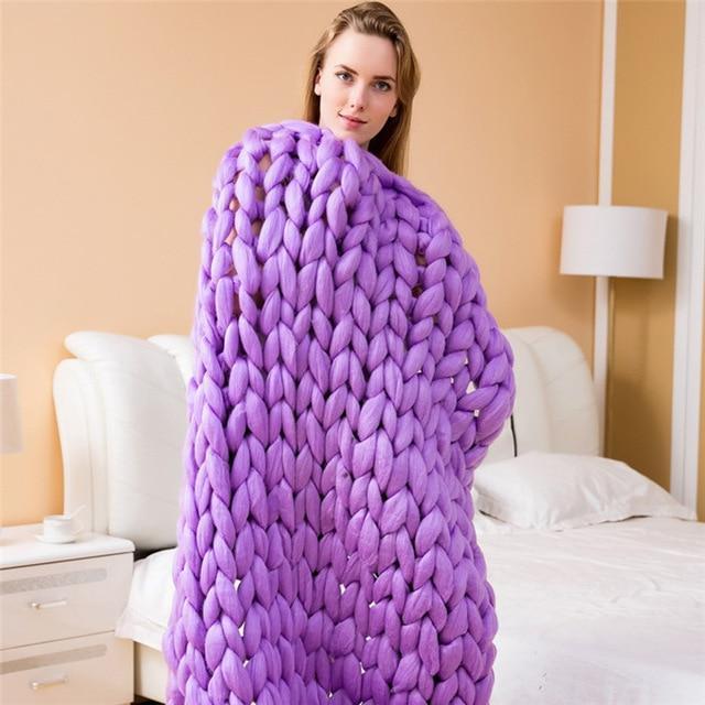 Handmade Chunky Knit Blanket - Super Soft & Decorative