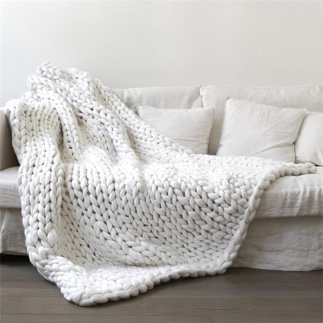 Handmade Chunky Knit Blanket - Super Soft & Decorative