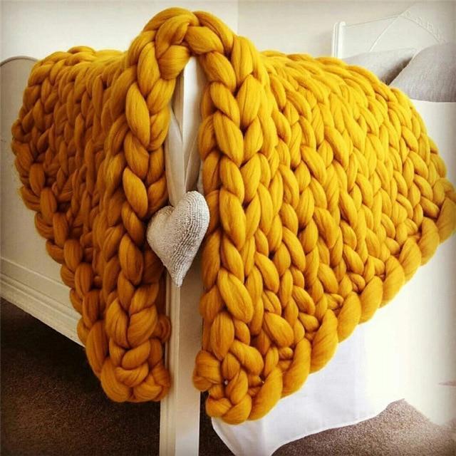 Handmade Chunky Knit Blanket - Super Soft & Decorative
