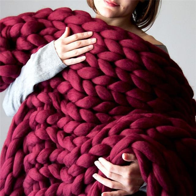 Handmade Chunky Knit Blanket - Super Soft & Decorative