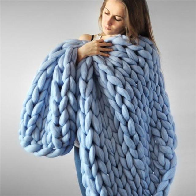 Handmade Chunky Knit Blanket - Super Soft & Decorative