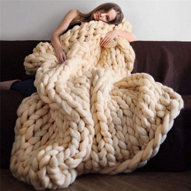 Handmade Chunky Knit Blanket - Super Soft & Decorative