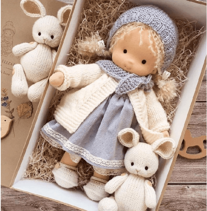 Handmade Waldorf Cuddle Doll - Poppi, Natural Soft Toy