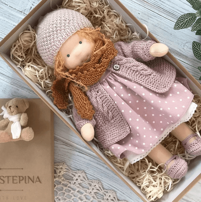 Handmade Waldorf Cuddle Doll - Poppi, Natural Soft Toy