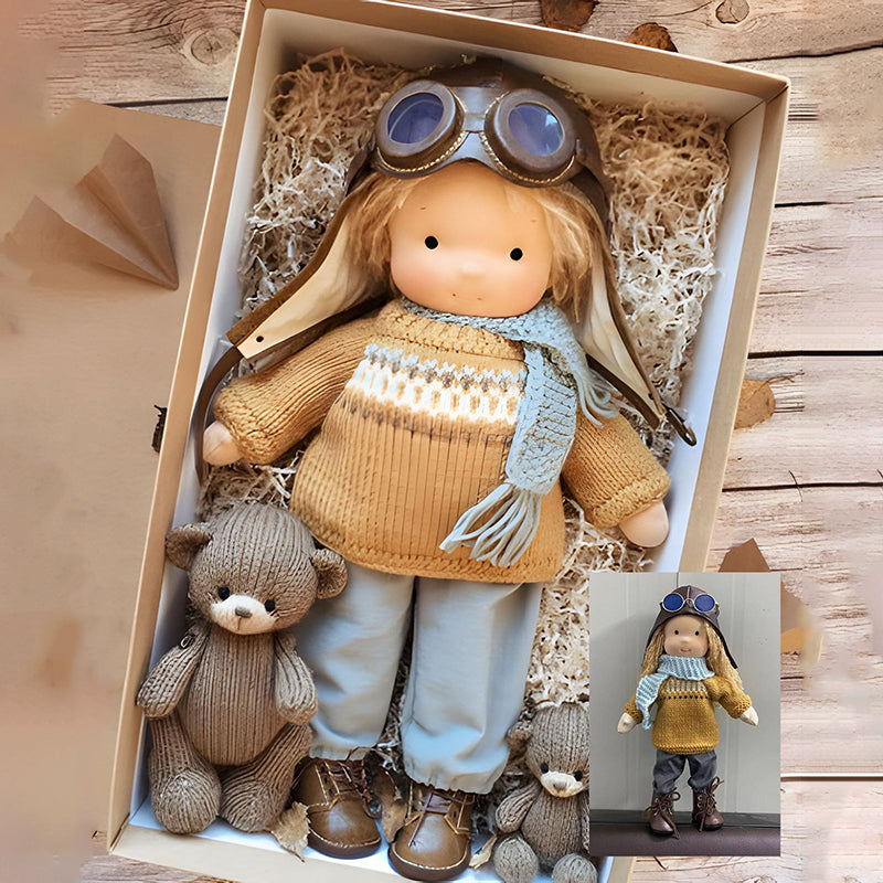 Handmade Waldorf Doll for Toddlers - Natural Look