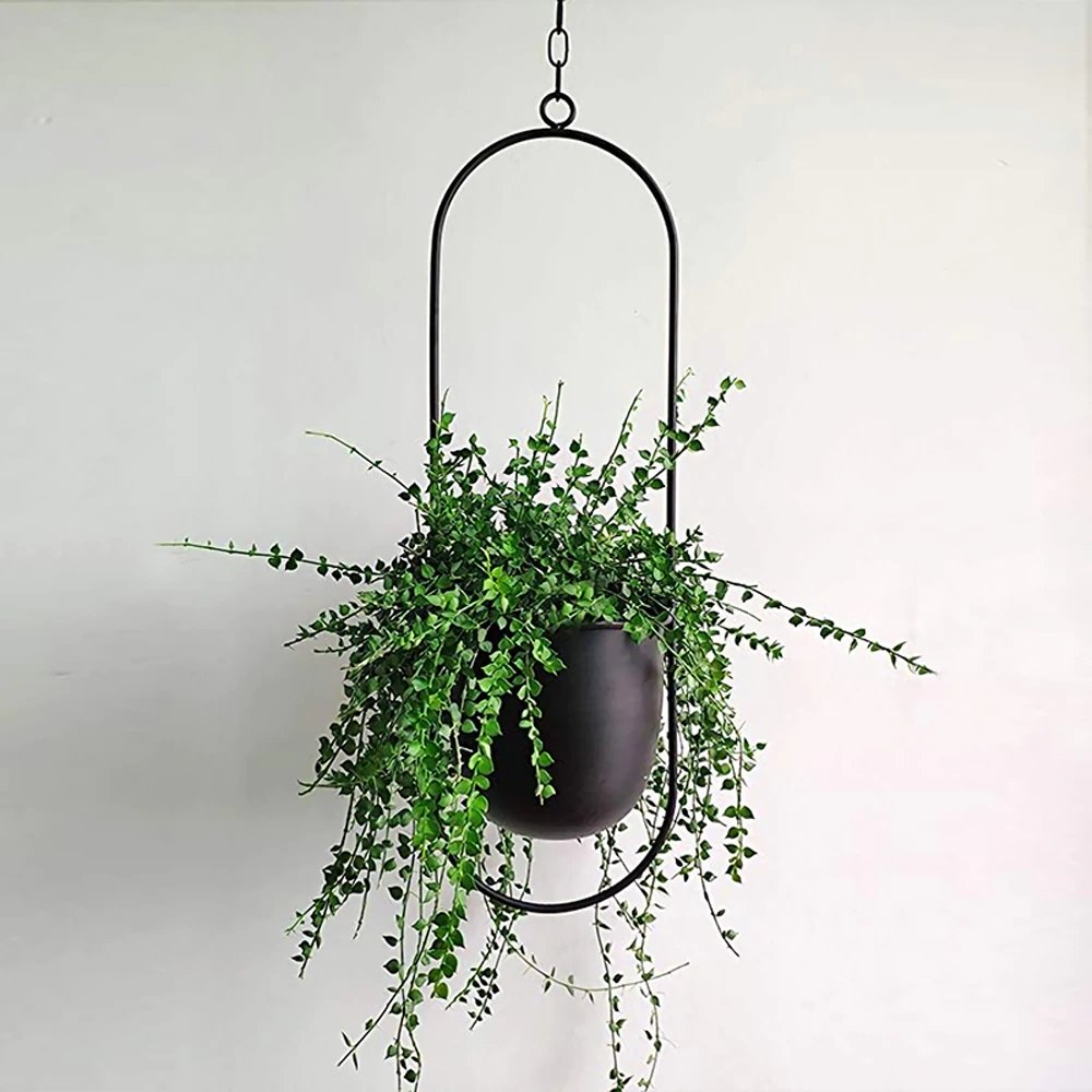 Hanging Planter – Elegant Indoor & Outdoor Metal Plant Pot with Chain