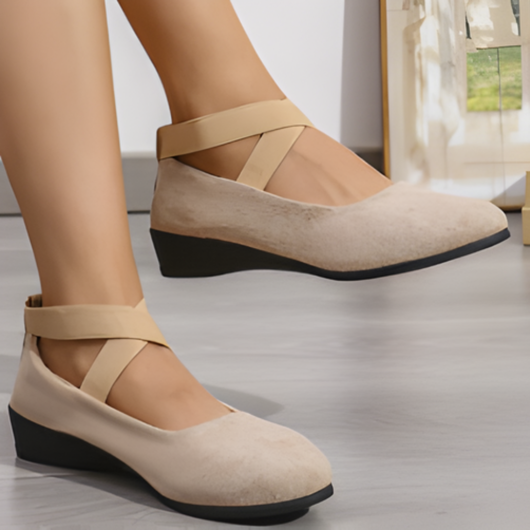 Happy™ Ballerina Shoes: Women's Criss-Cross Closed Low-Heel Ballerina Shoes