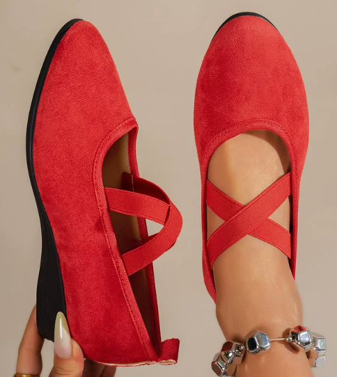 Happy™ Ballerina Shoes: Women's Criss-Cross Closed Low-Heel Ballerina Shoes