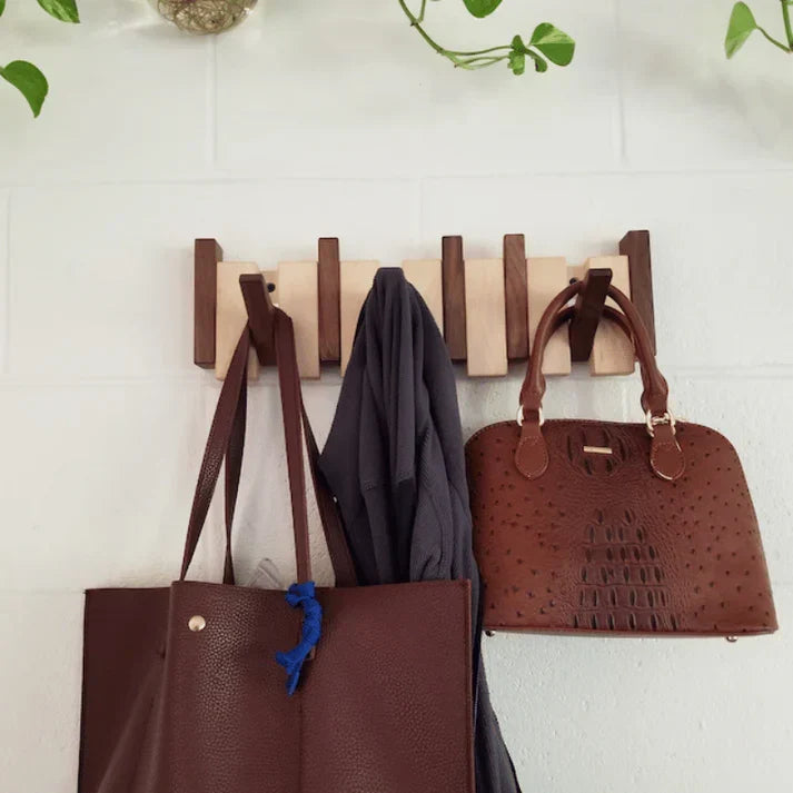 HarmonyCoat™ Wooden Piano Coat Rack – Stylish Wall Decoration & Practical Storage