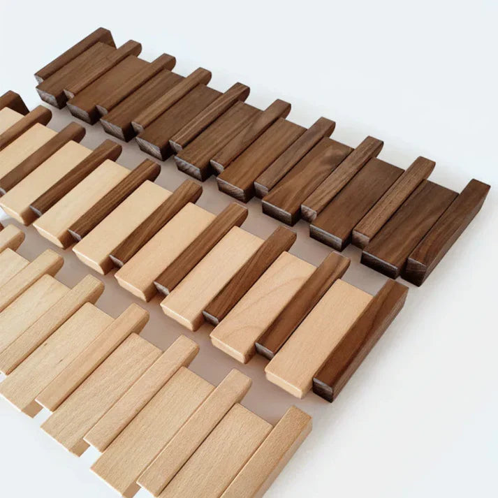 HarmonyCoat™ Wooden Piano Coat Rack – Stylish Wall Decoration & Practical Storage
