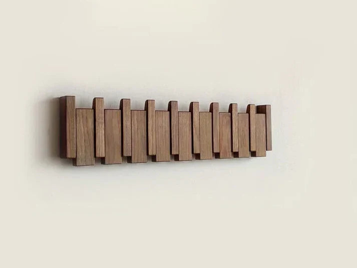 HarmonyCoat™ Wooden Piano Coat Rack – Stylish Wall Decoration & Practical Storage