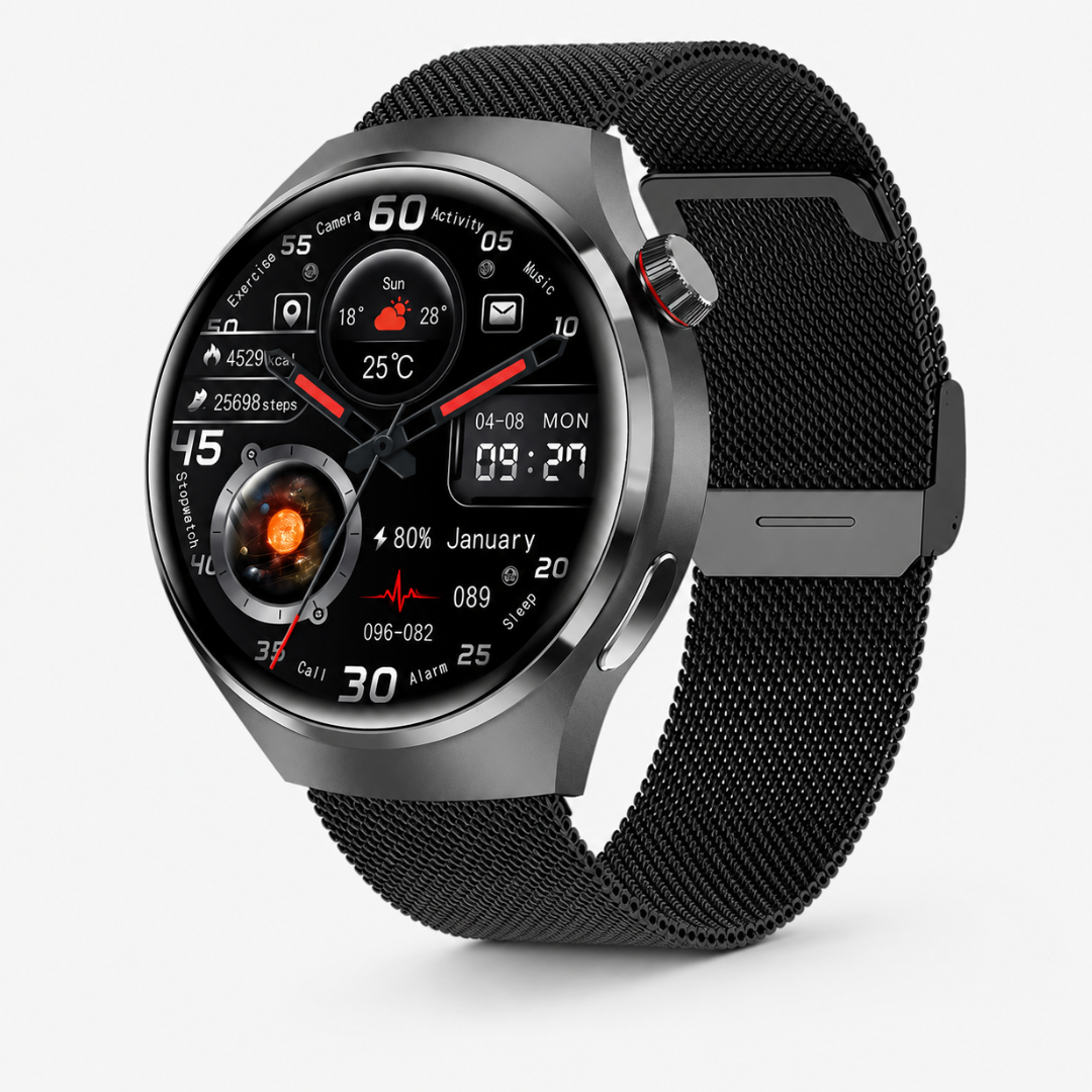 Health Smartwatch with Blood Pressure Tracker