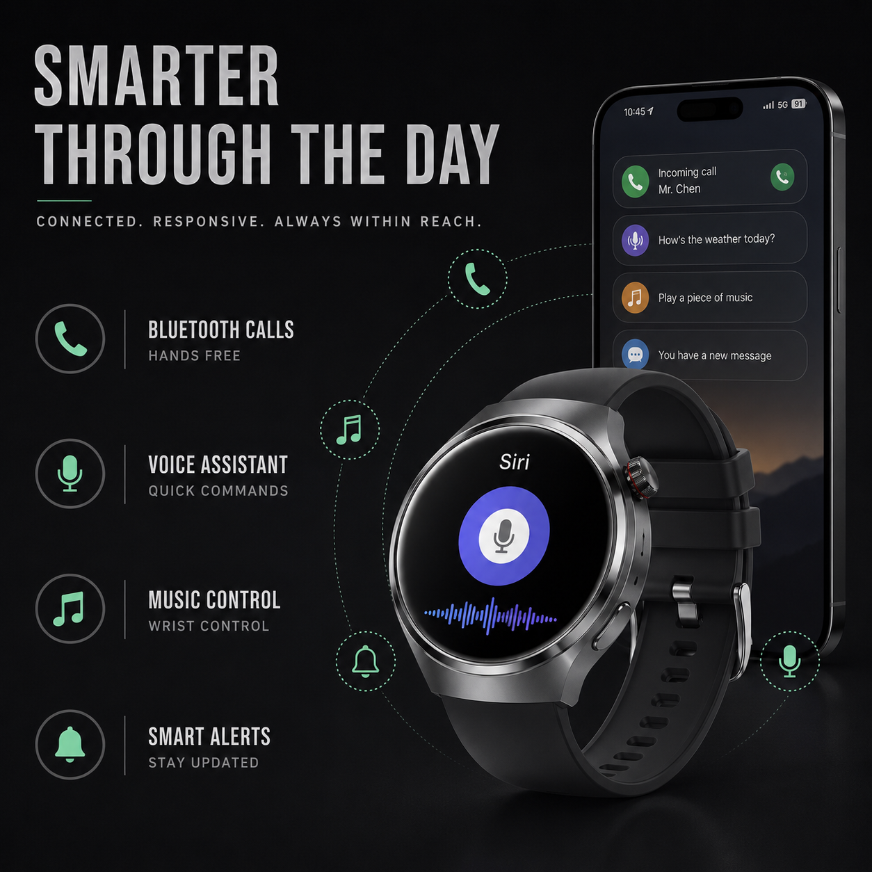 Health Smartwatch with Blood Pressure Tracker
