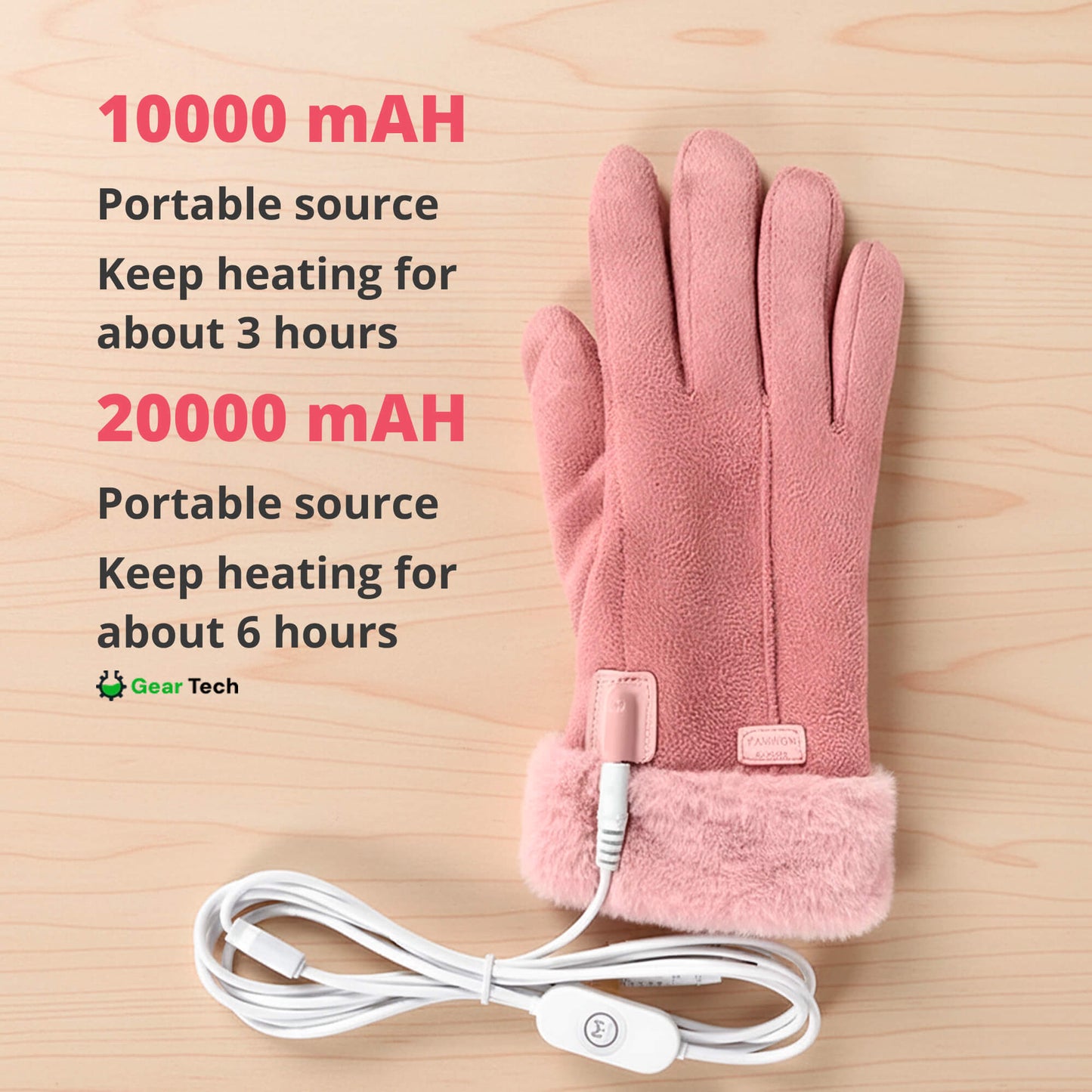 Heated Gloves for Women – Ladies Thermal Waterproof Winter Gloves with Touch Screen & USB Rechargeable Warm Design