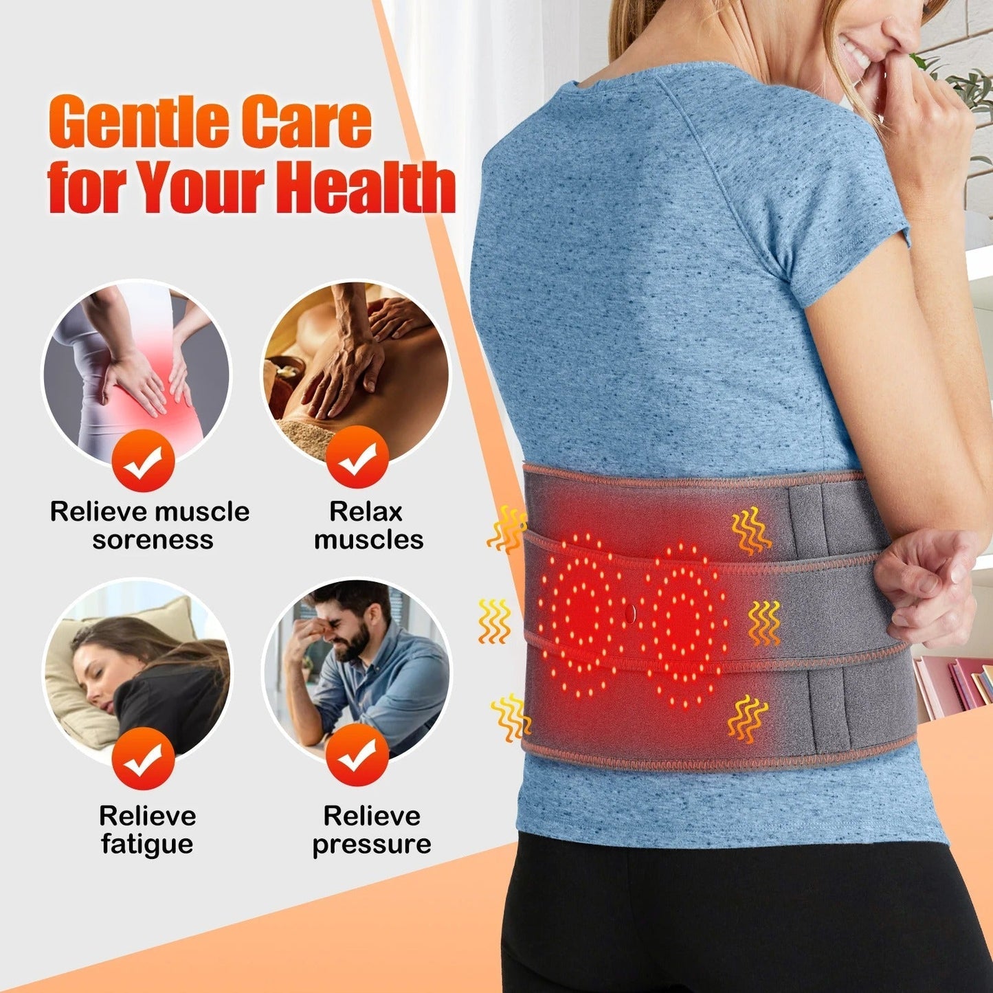 Heated Lumbar Support | Adjustable Heat Therapy