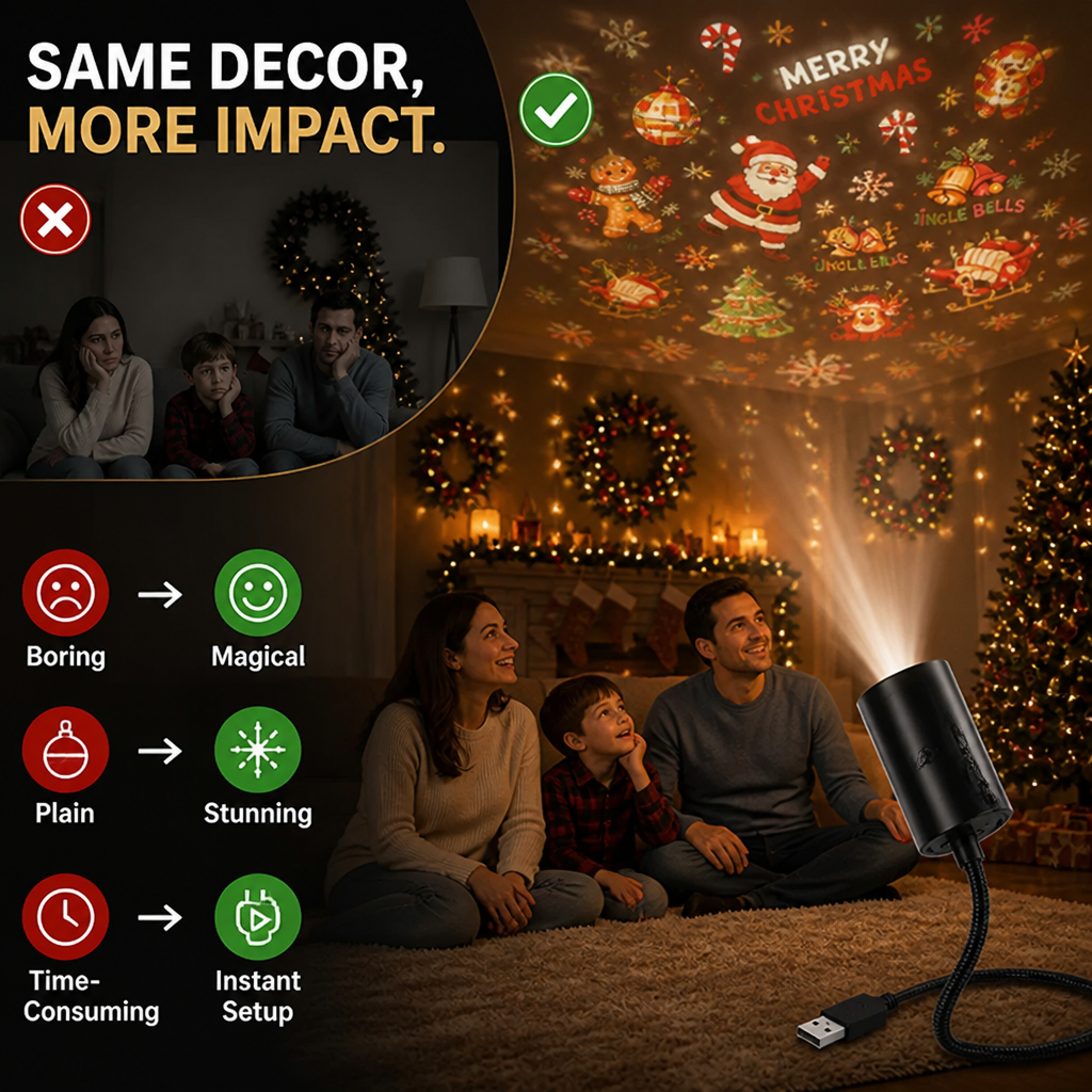 Holiday Light Projector - Instant Festive Scenes for Any Room