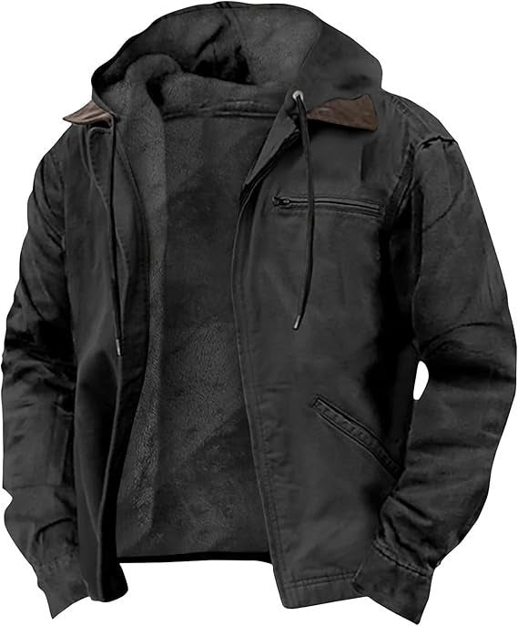 Hooded Jacket with Zip Front