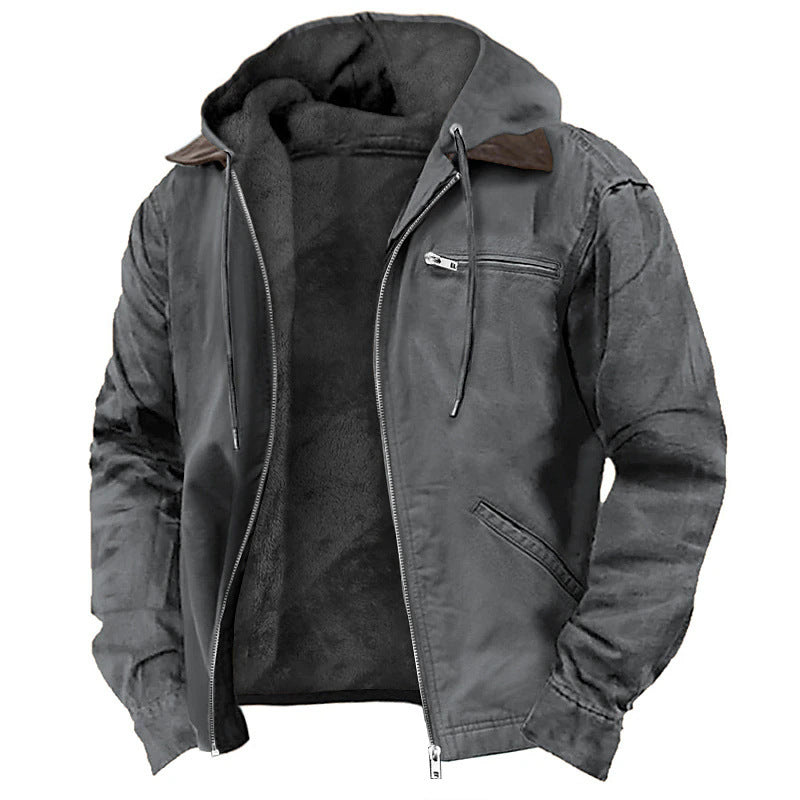 Hooded Jacket with Zip Front