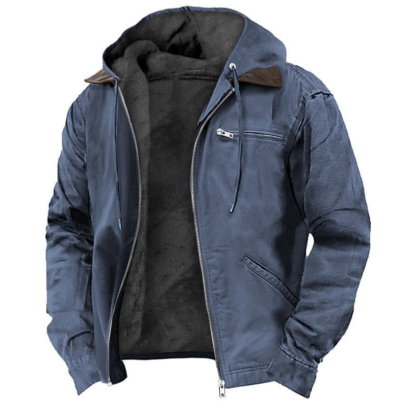 Hooded Jacket with Zip Front
