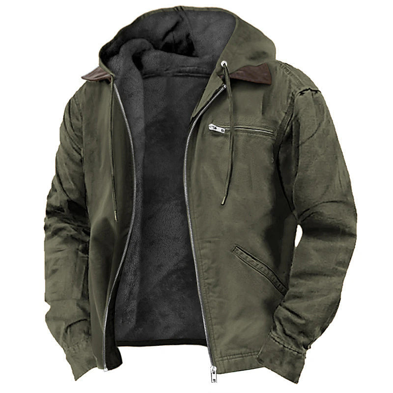 Hooded Jacket with Zip Front