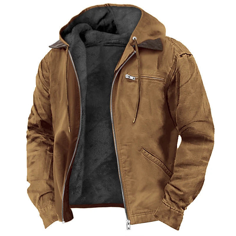Hooded Jacket with Zip Front