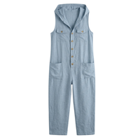 Hooded Sleeveless Jumpsuit