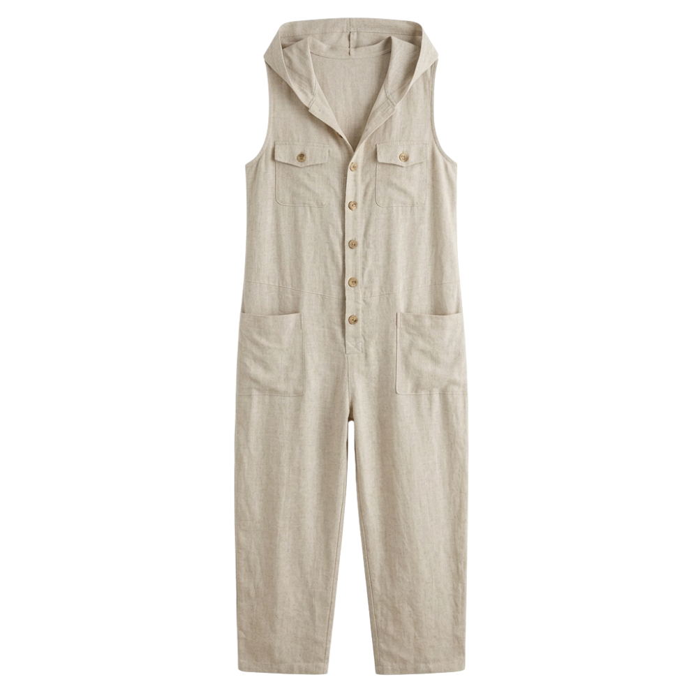 Hooded Sleeveless Jumpsuit