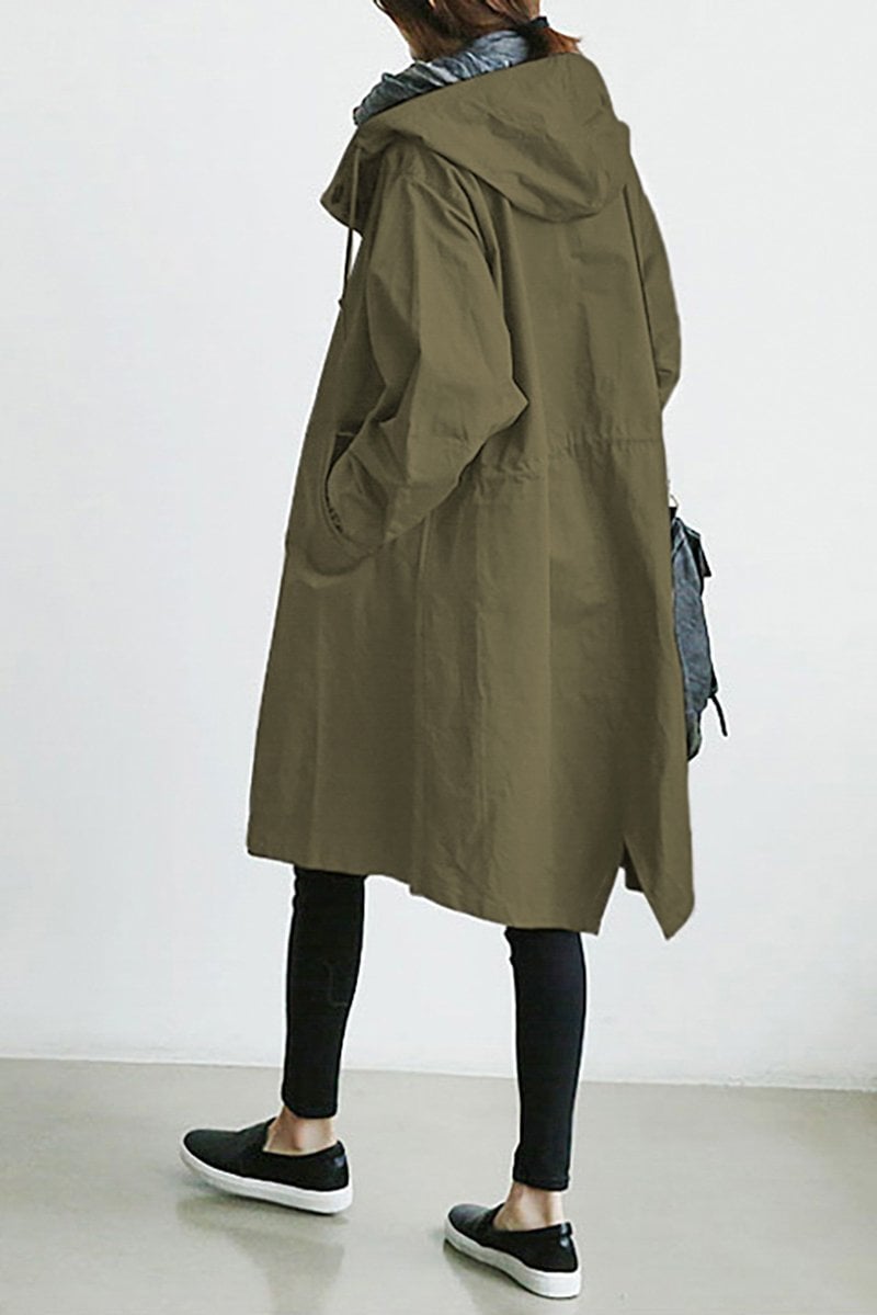 Hooded Waterproof Rain Trench Coat - Lightweight, Stylish