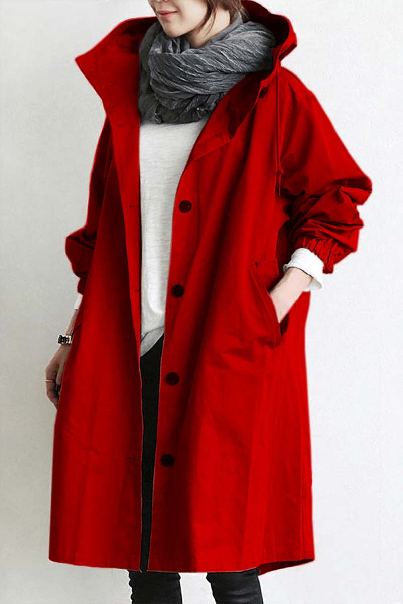 Hooded Waterproof Rain Trench Coat - Lightweight, Stylish
