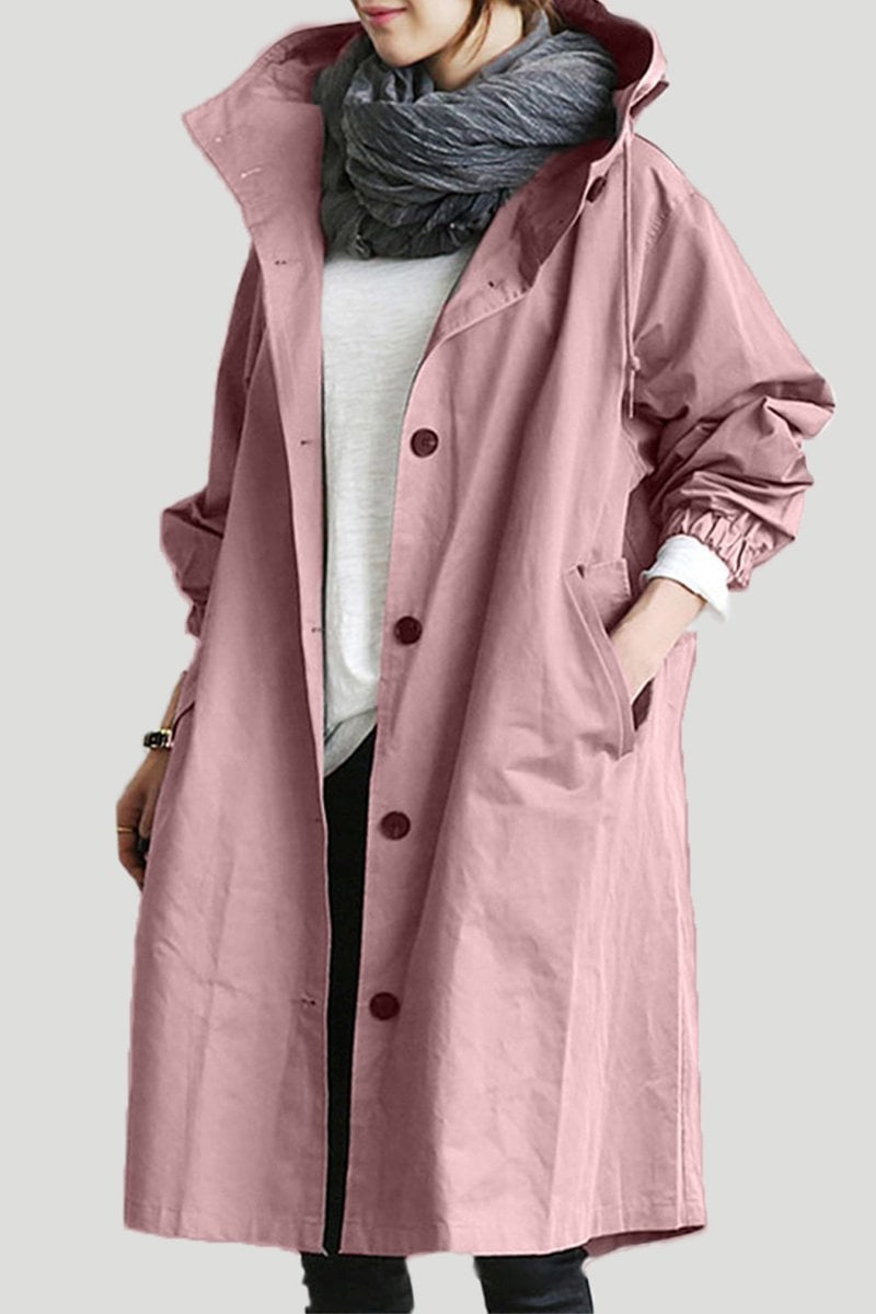 Hooded Waterproof Rain Trench Coat - Lightweight, Stylish