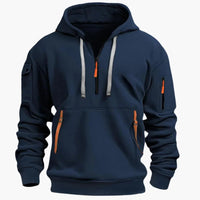 Hoodie with Adjustable Hood and Zipper Pockets