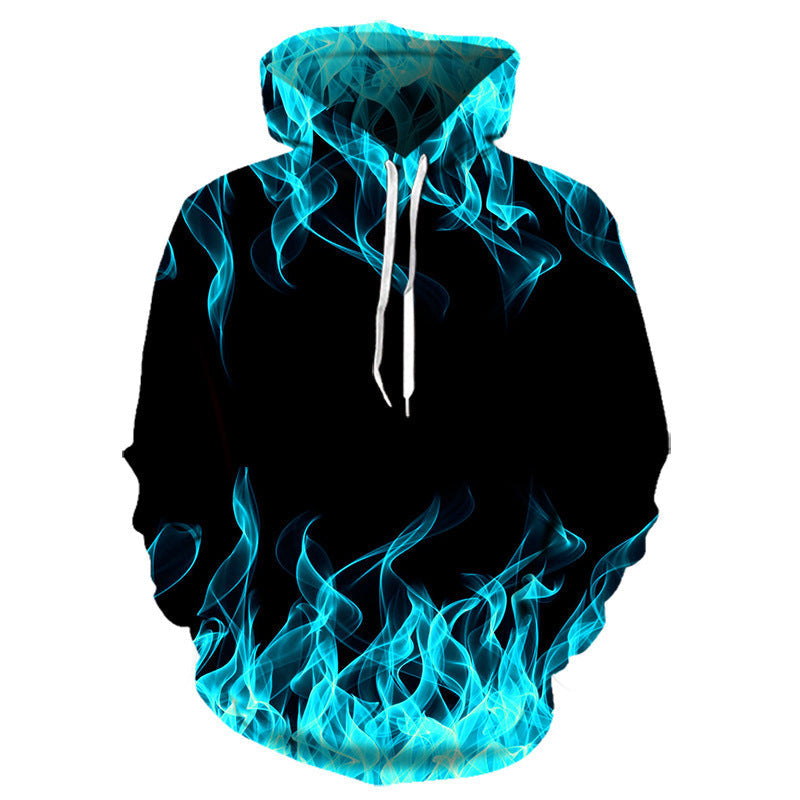 Hoodie with Unique Flame Design and Innovative Material Blend
