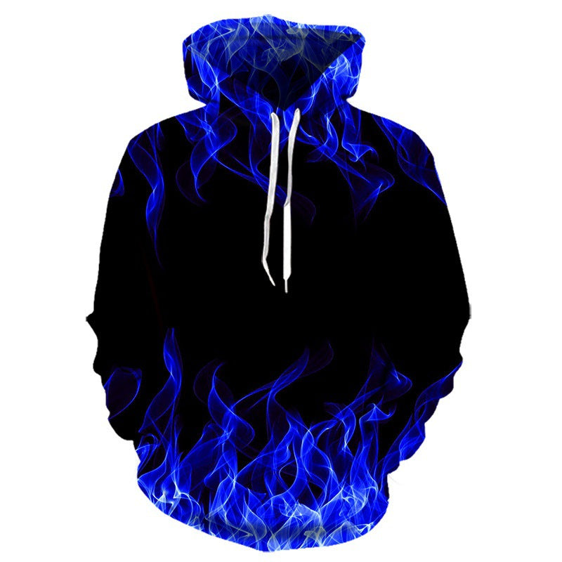 Hoodie with Unique Flame Design and Innovative Material Blend