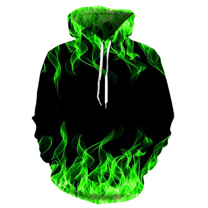 Hoodie with Unique Flame Design and Innovative Material Blend