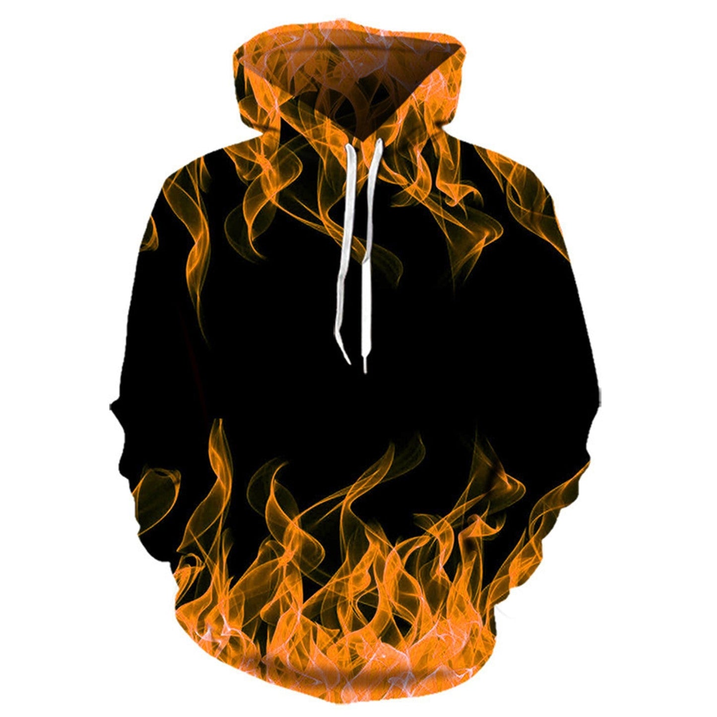 Hoodie with Unique Flame Design and Innovative Material Blend