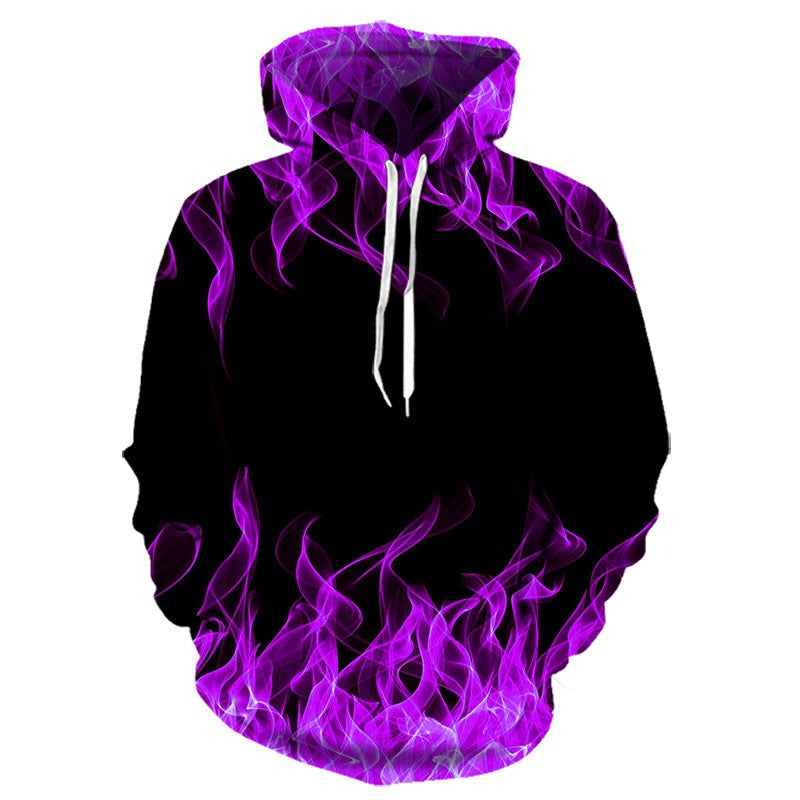Hoodie with Unique Flame Design and Innovative Material Blend