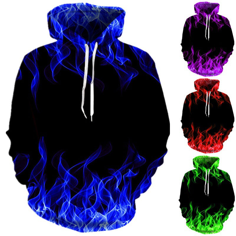 Hoodie with Unique Flame Design and Innovative Material Blend