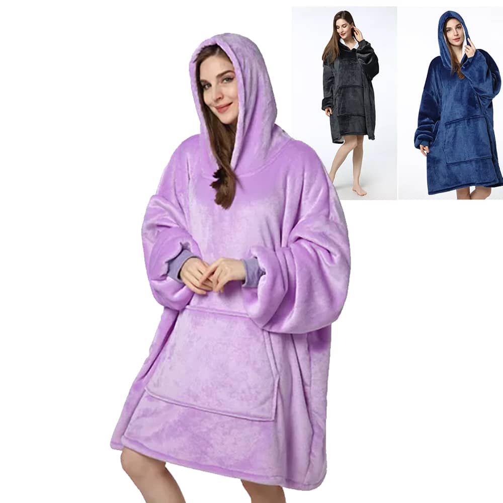 Hygge blanket with sleeves, hood & pocket - 200 x 150 cm