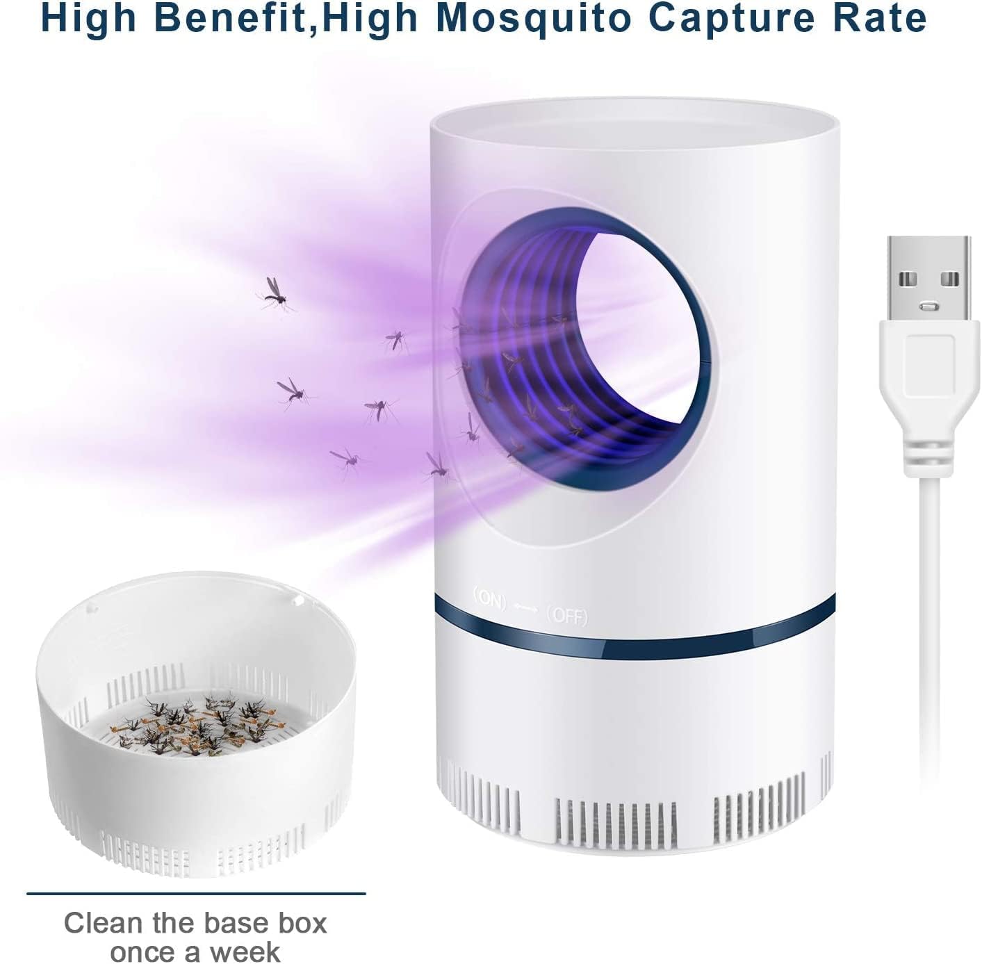 Indoor/Outdoor UV Light Mosquito & Fly Trap for Pest Control