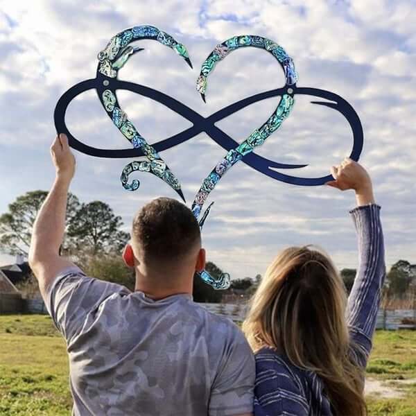 Infinity Heart Wall Decoration - Iron, Mother of Pearl