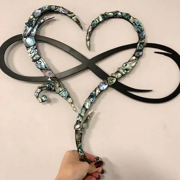 Infinity Heart Wall Decoration - Iron, Mother of Pearl
