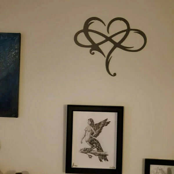 Infinity Heart Wall Decoration - Iron, Mother of Pearl