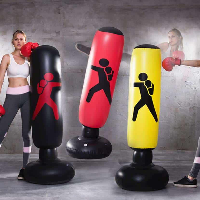 Inflatable punching bag red, yellow or black (can be used by the whole family)