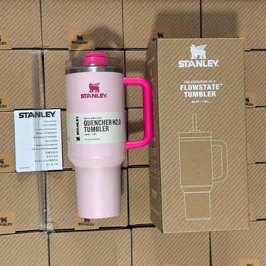Insulated Travel Mug 40oz - Stainless Steel, Leak-Proof, Handle & Straw