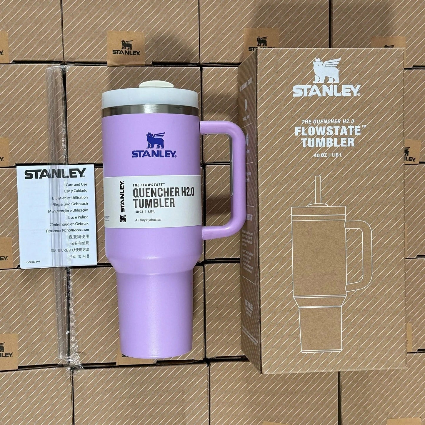 Insulated Travel Mug 40oz - Stainless Steel, Leak-Proof, Handle & Straw