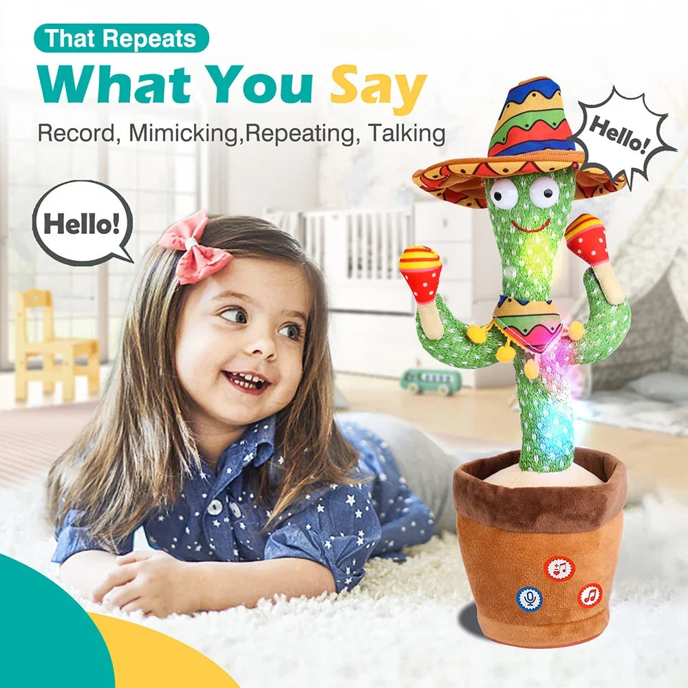 Interactive Talking Dancing Cactus Toy for Kids with Songs