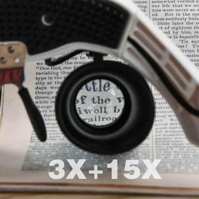 Jeweler Headband Magnifying Glass 8 Lens LED Light Glasses