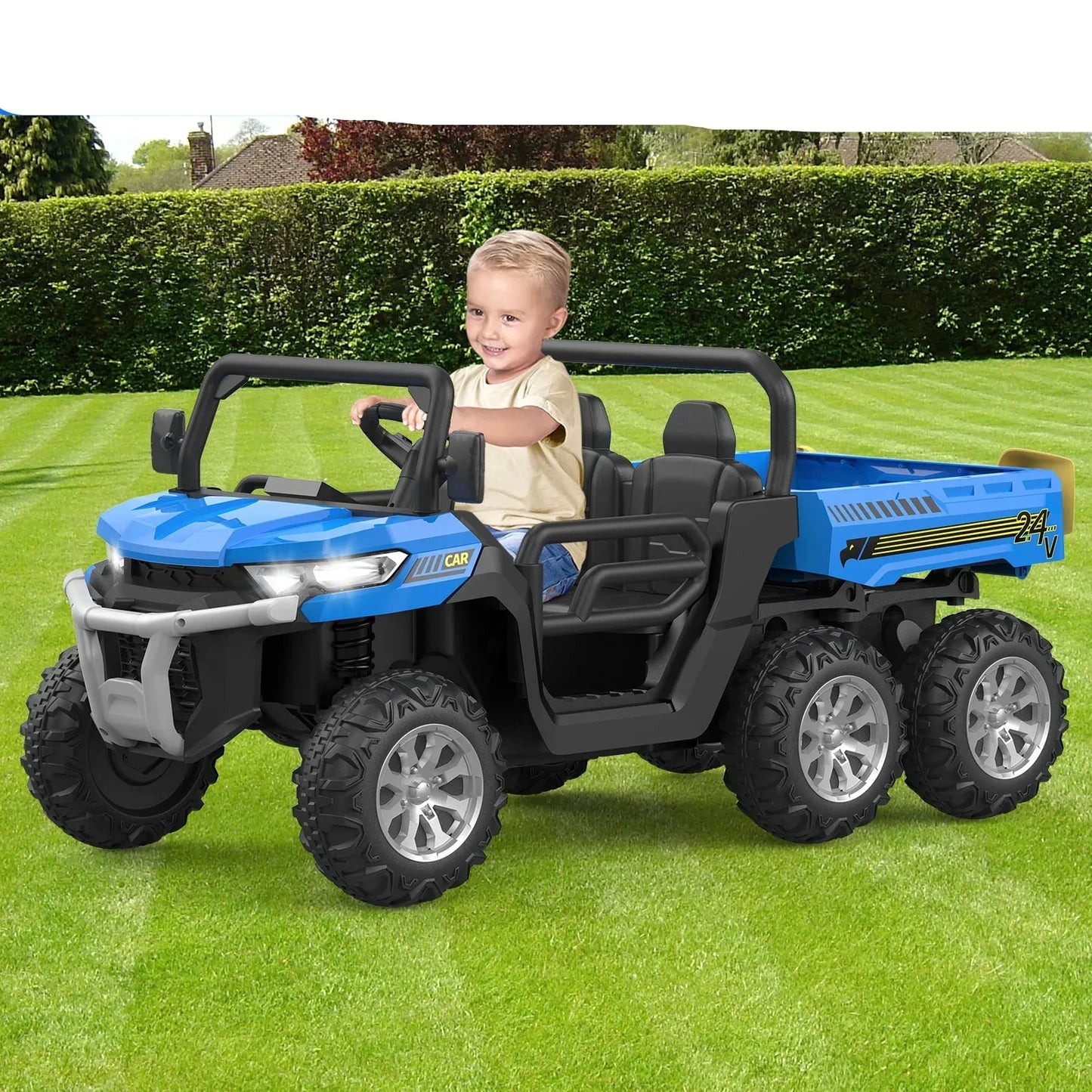 Kids 24V Two-Seater Ride-On Truck with Remote Control