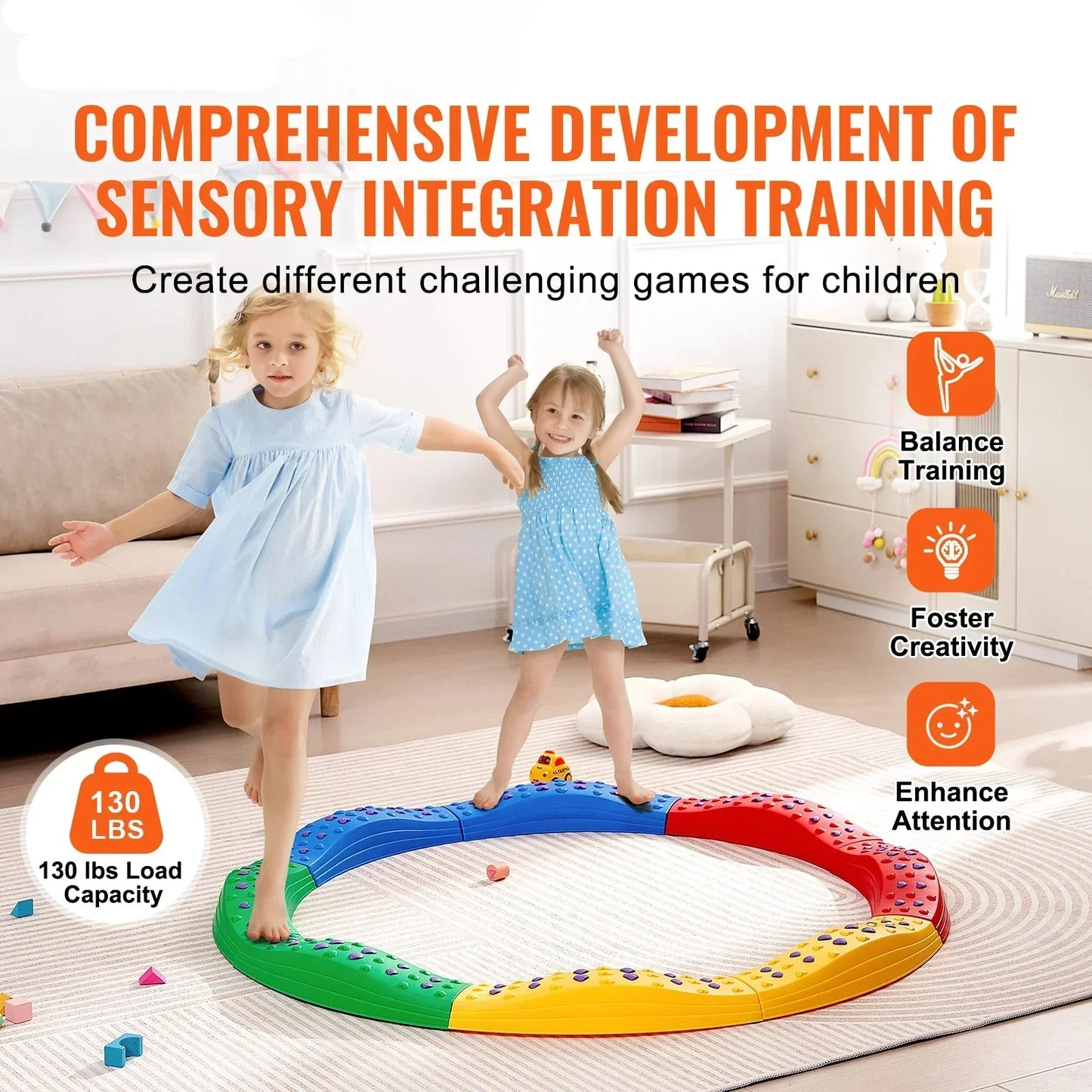 Kids Adjustable Balance Beam for Coordination & Play