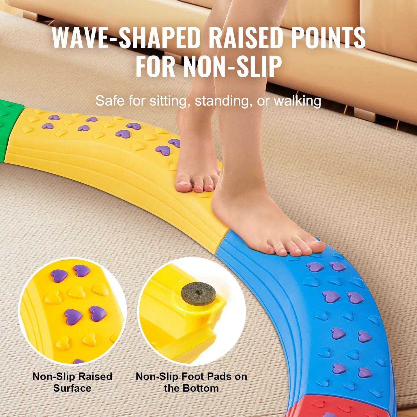 Kids Adjustable Balance Beam for Coordination & Play